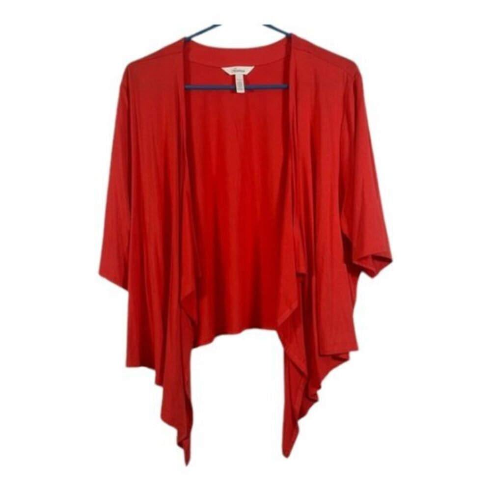 Soma Open Front Cardigan 3/4 Sleeve Orange/Red XXL EUC #0756-VEG